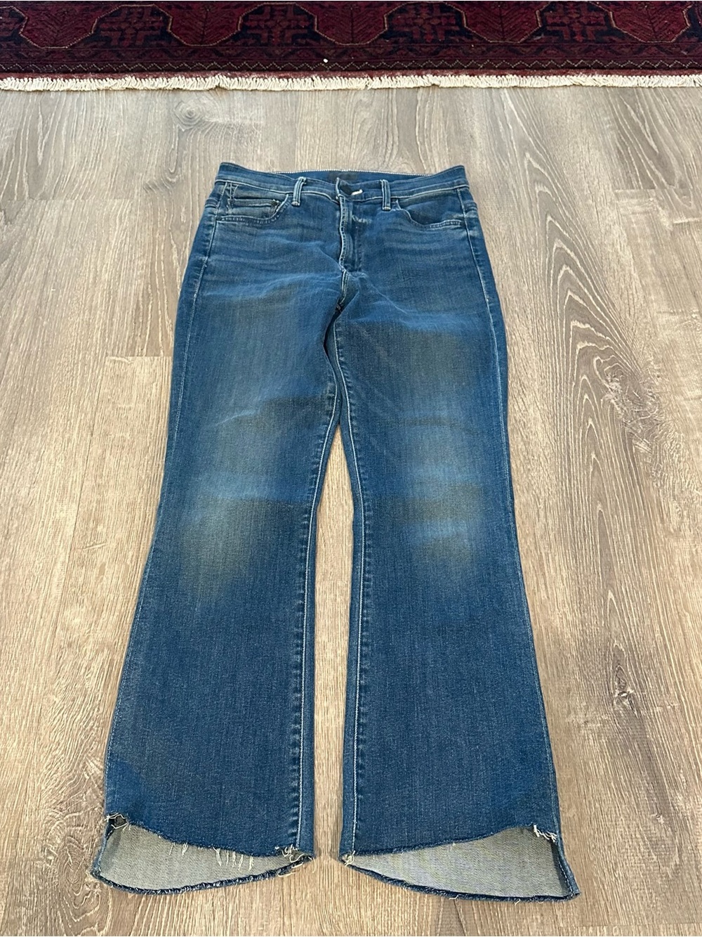 Mother Denim The Insider Crop Step Fray Jeans wish on a star size 26